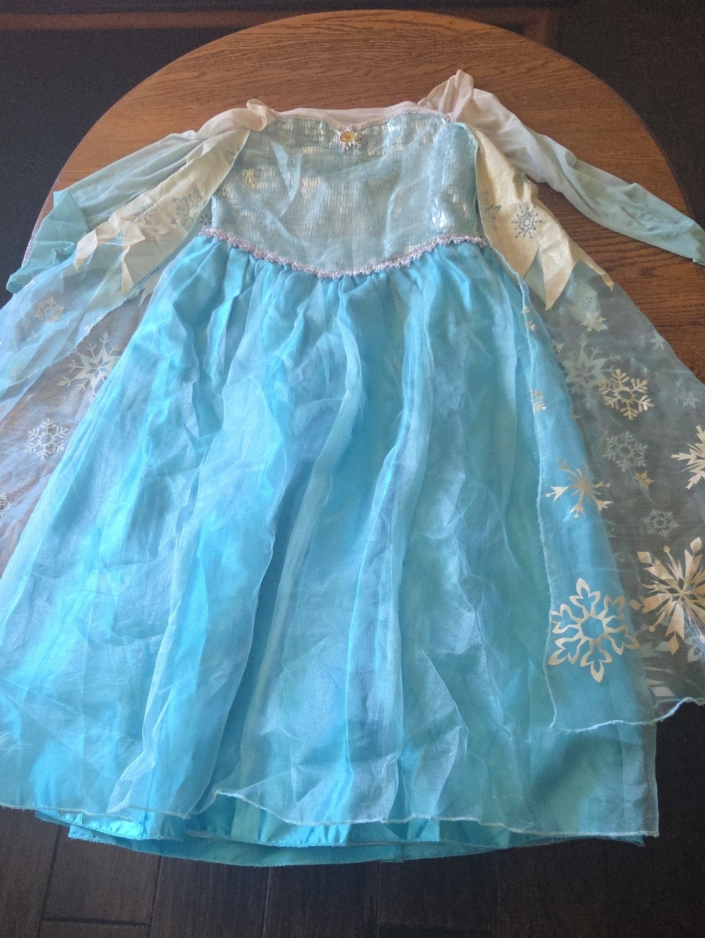 Disney Elsa Light Blue Snowflake Princess Costume Dress